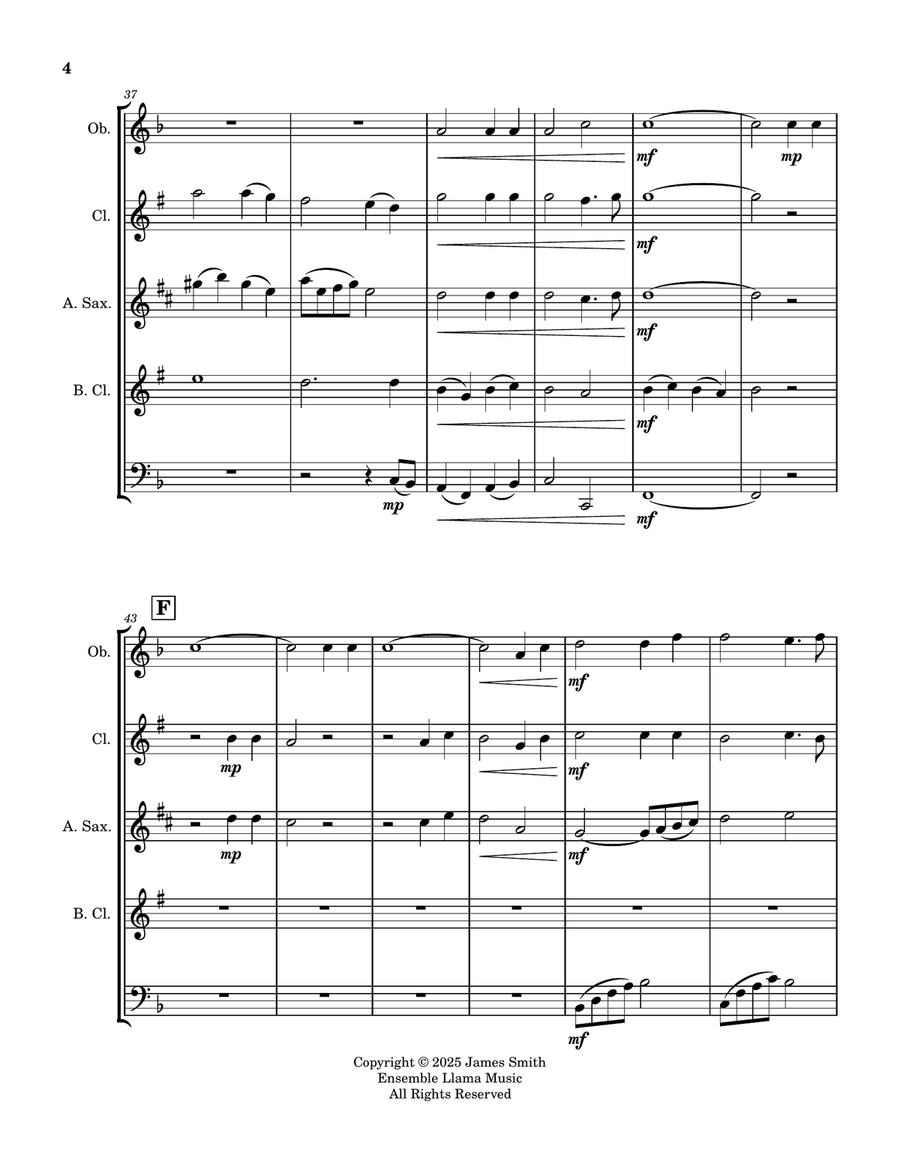 It Is Well With My Soul for Reed Quintet Woodwind Ensemble scores gallery preview page 4