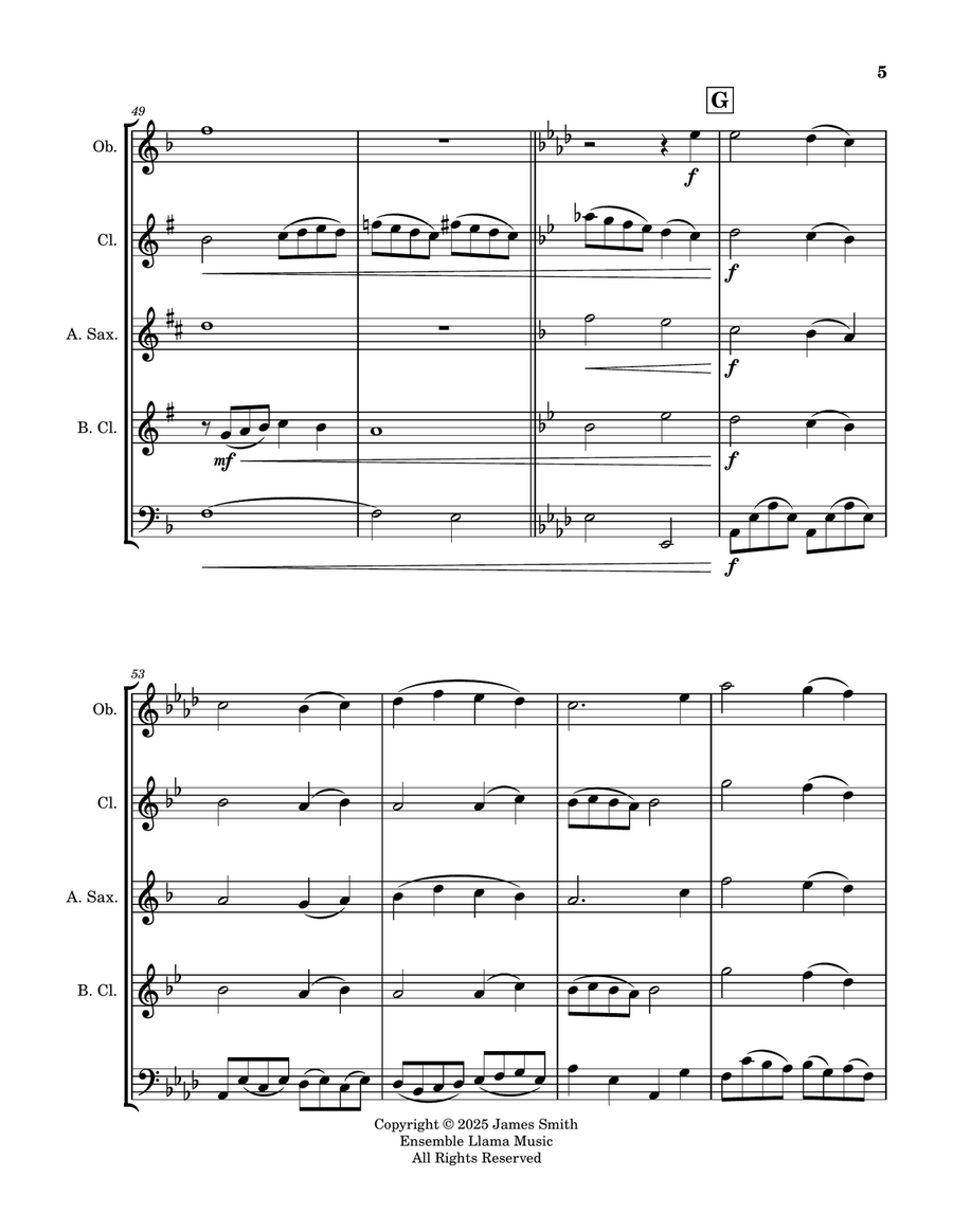 It Is Well With My Soul for Reed Quintet Woodwind Ensemble scores gallery preview page 5