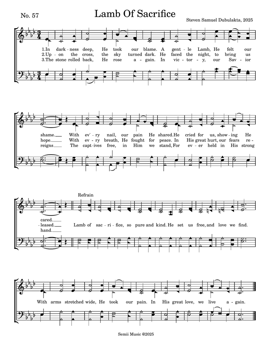 Lamb Of Sacrifice 4-Part scores gallery preview page 1