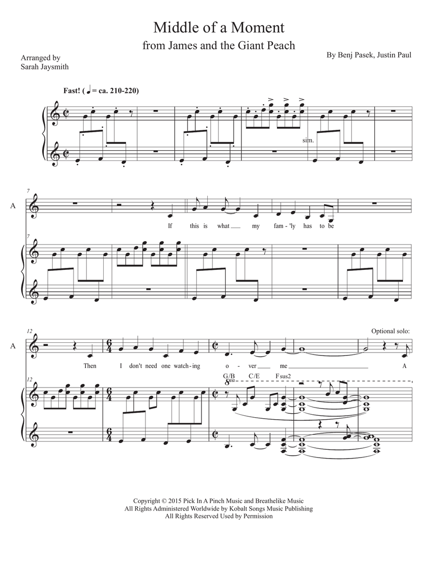 Middle Of A Moment Middle Of A Moment 4-Part scores gallery preview page 1
