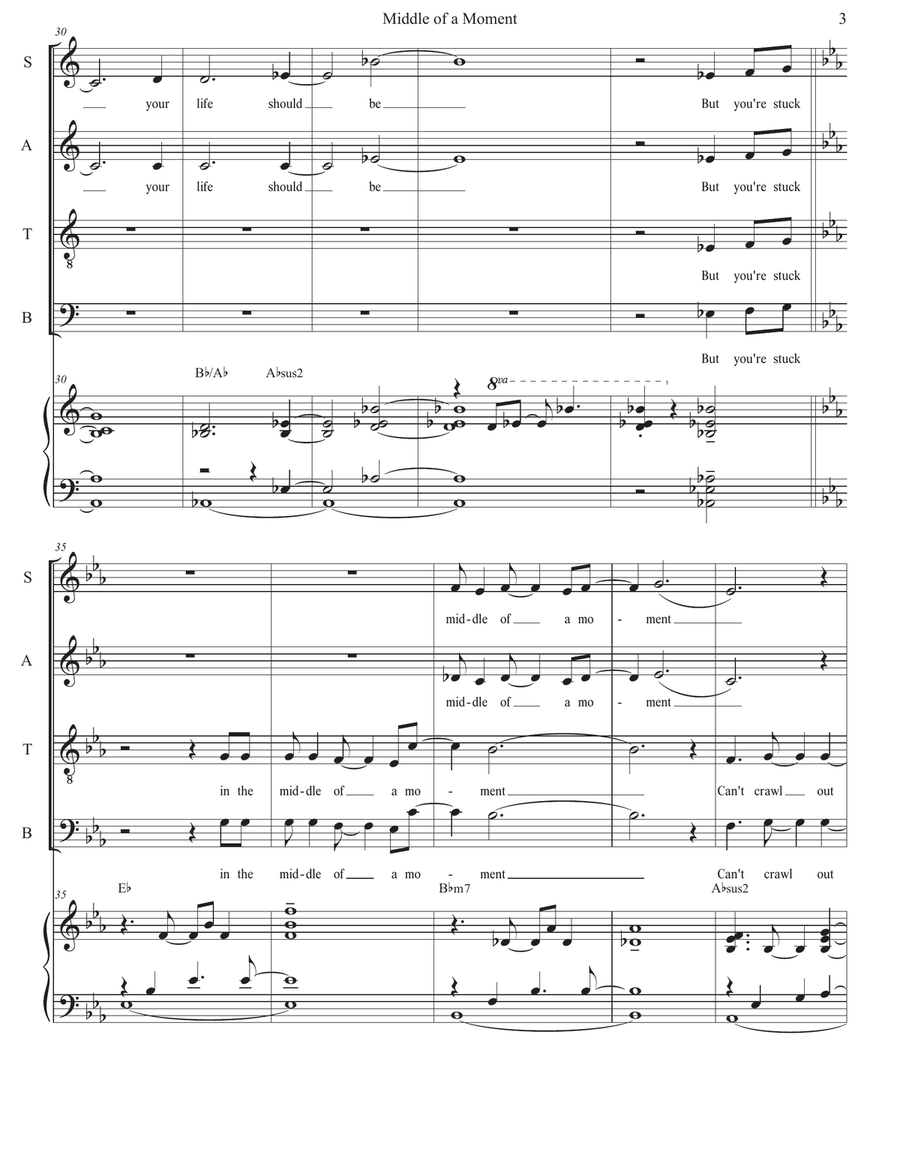 Middle Of A Moment Middle Of A Moment 4-Part scores gallery preview page 3