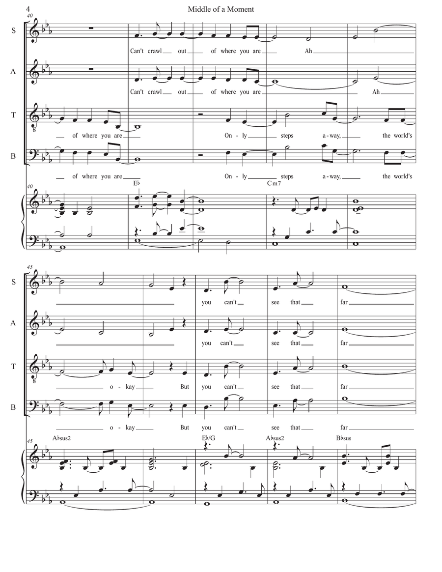 Middle Of A Moment Middle Of A Moment 4-Part scores gallery preview page 4
