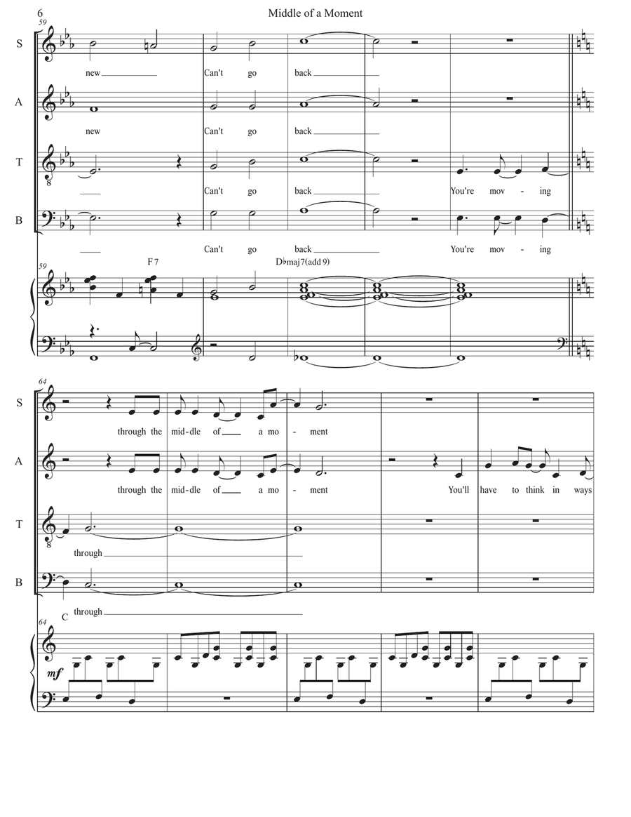 Middle Of A Moment Middle Of A Moment 4-Part scores gallery preview page 6