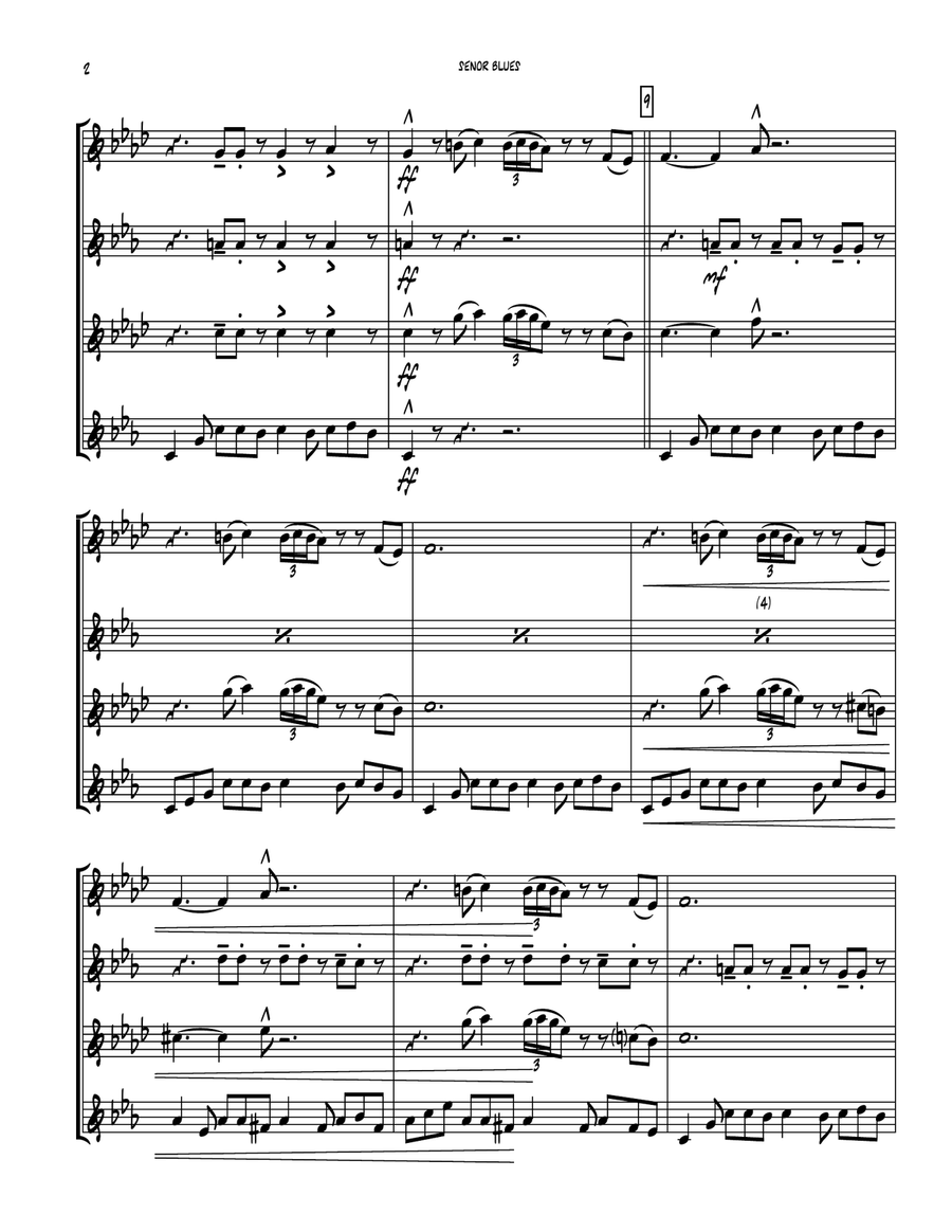 Senor Blues Saxophone Quartet scores gallery preview page 3