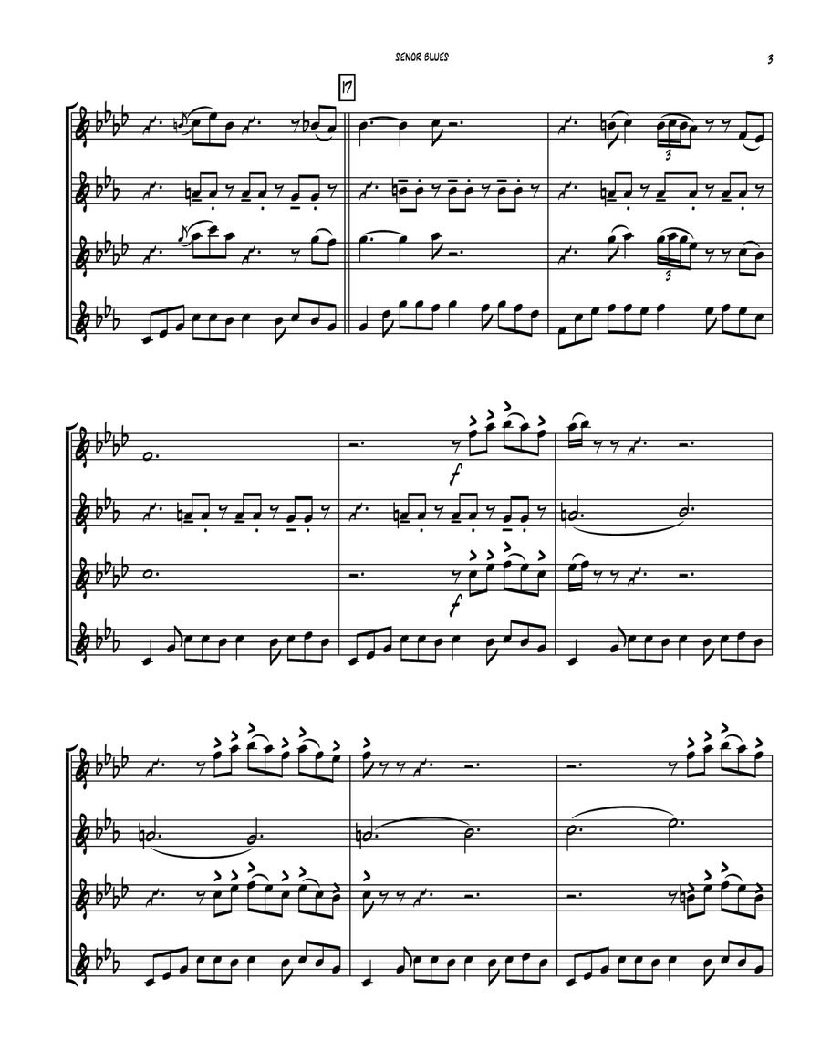 Senor Blues Saxophone Quartet scores gallery preview page 4