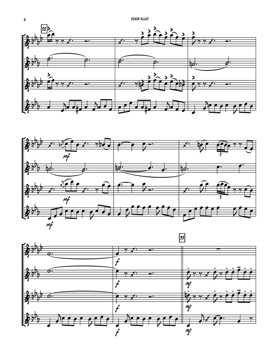Senor Blues Saxophone Quartet scores gallery preview page 5