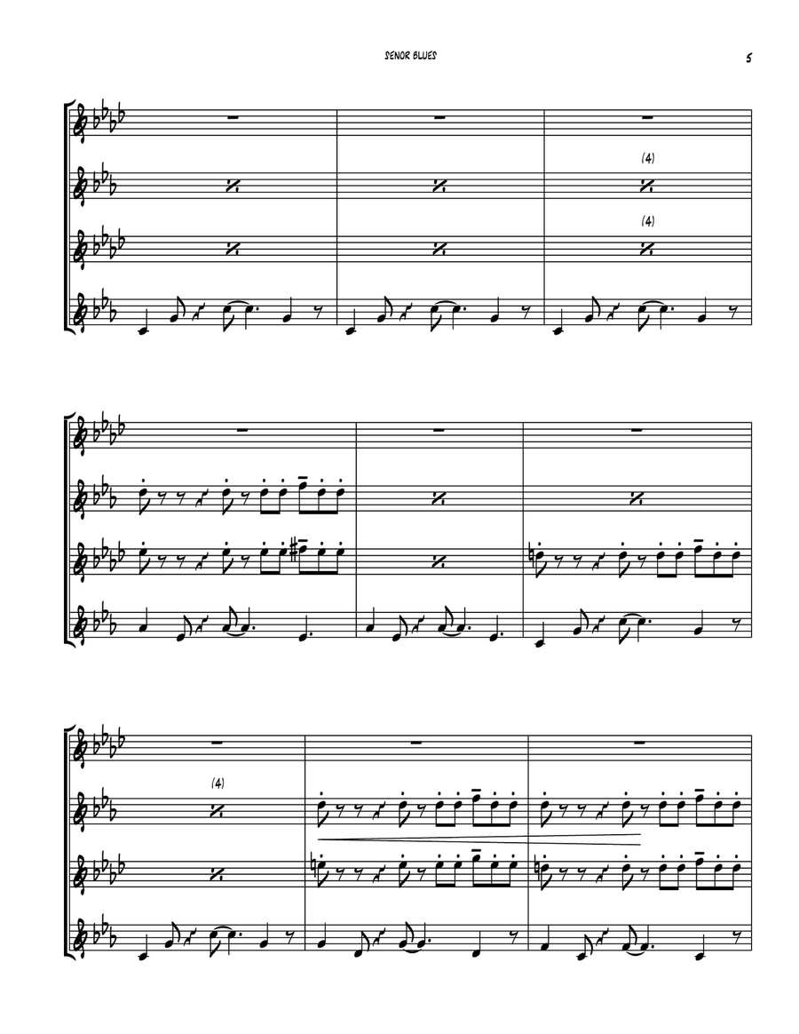 Senor Blues Saxophone Quartet scores gallery preview page 6