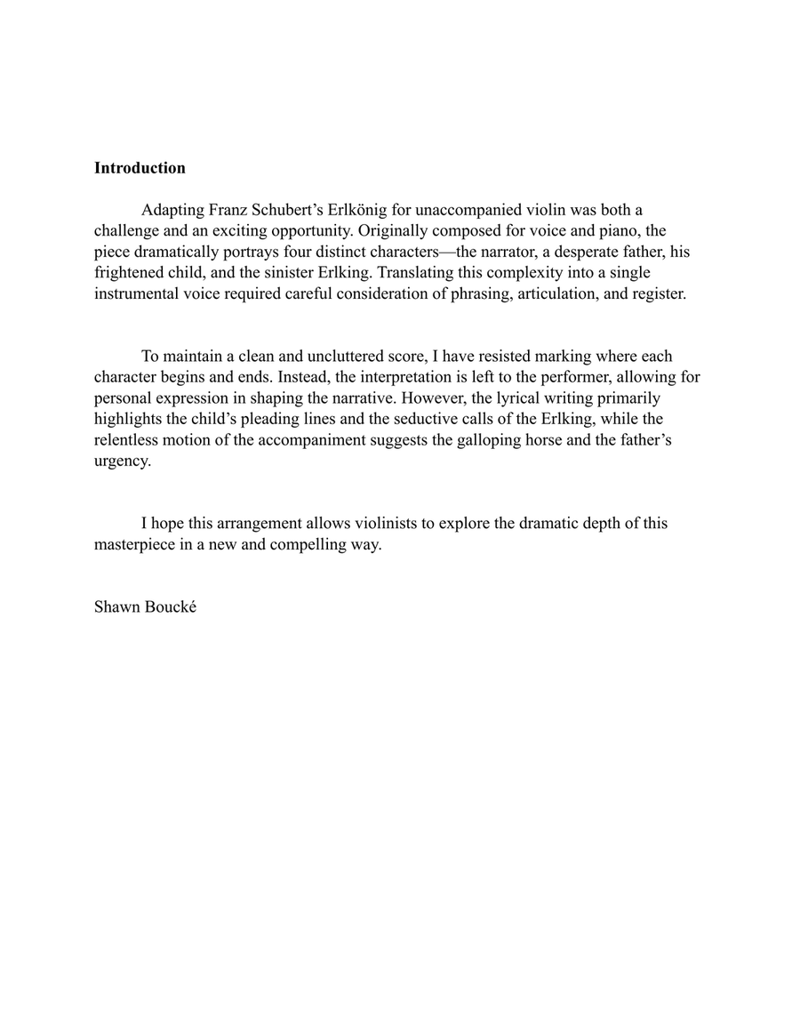 Erlkönig (Erlking) – Arranged for Solo Unaccompanied Violin Violin Solo scores gallery preview page 2