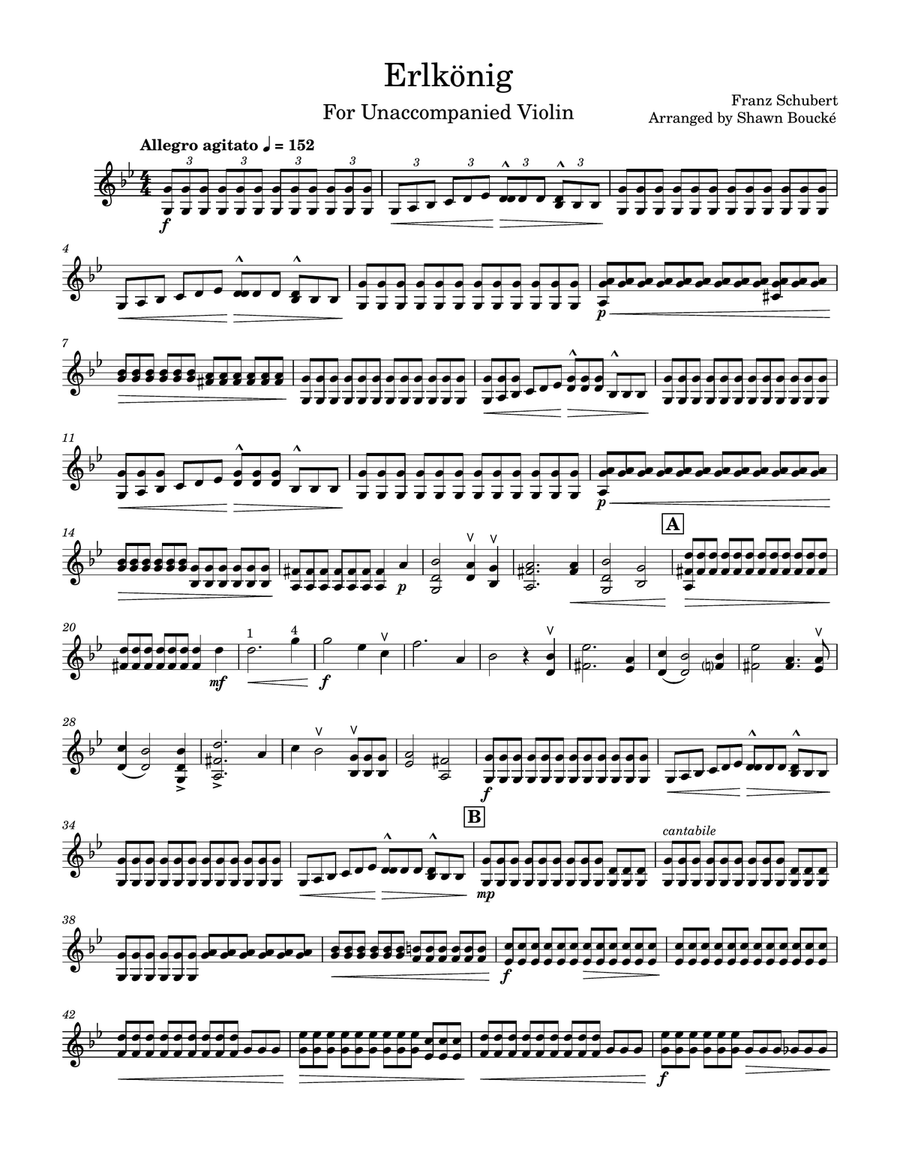 Erlkönig (Erlking) – Arranged for Solo Unaccompanied Violin Violin Solo scores gallery preview page 3