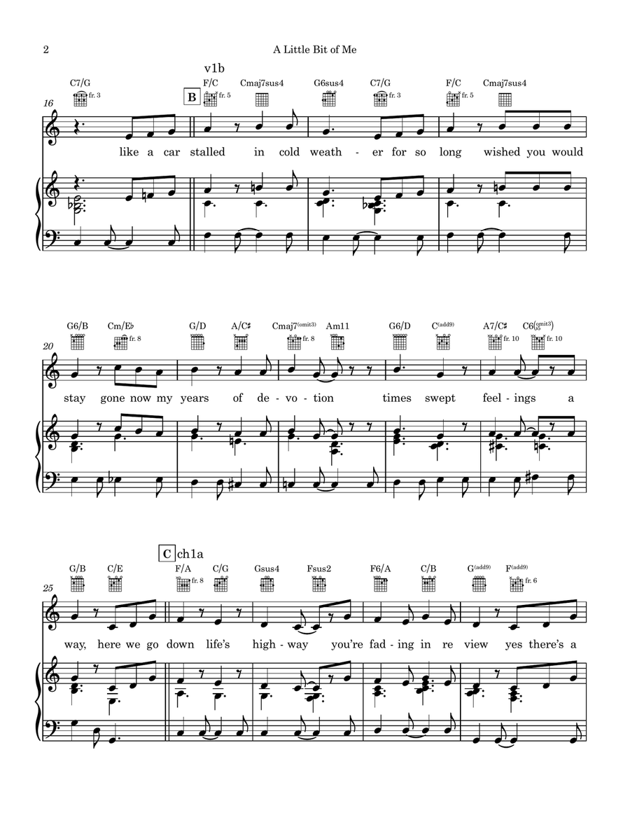 A Little Bit of Me Piano, Vocal scores gallery preview page 2