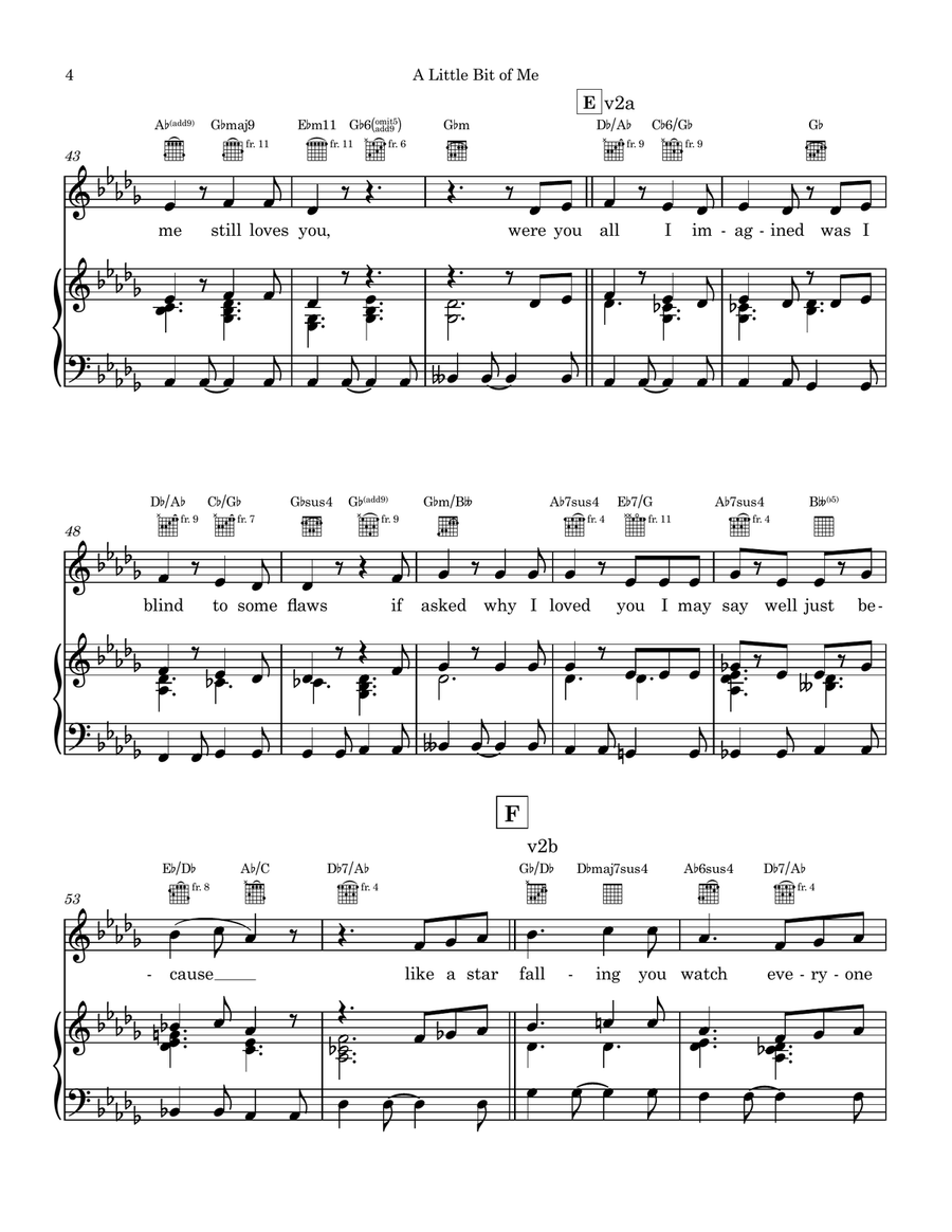 A Little Bit of Me Piano, Vocal scores gallery preview page 4