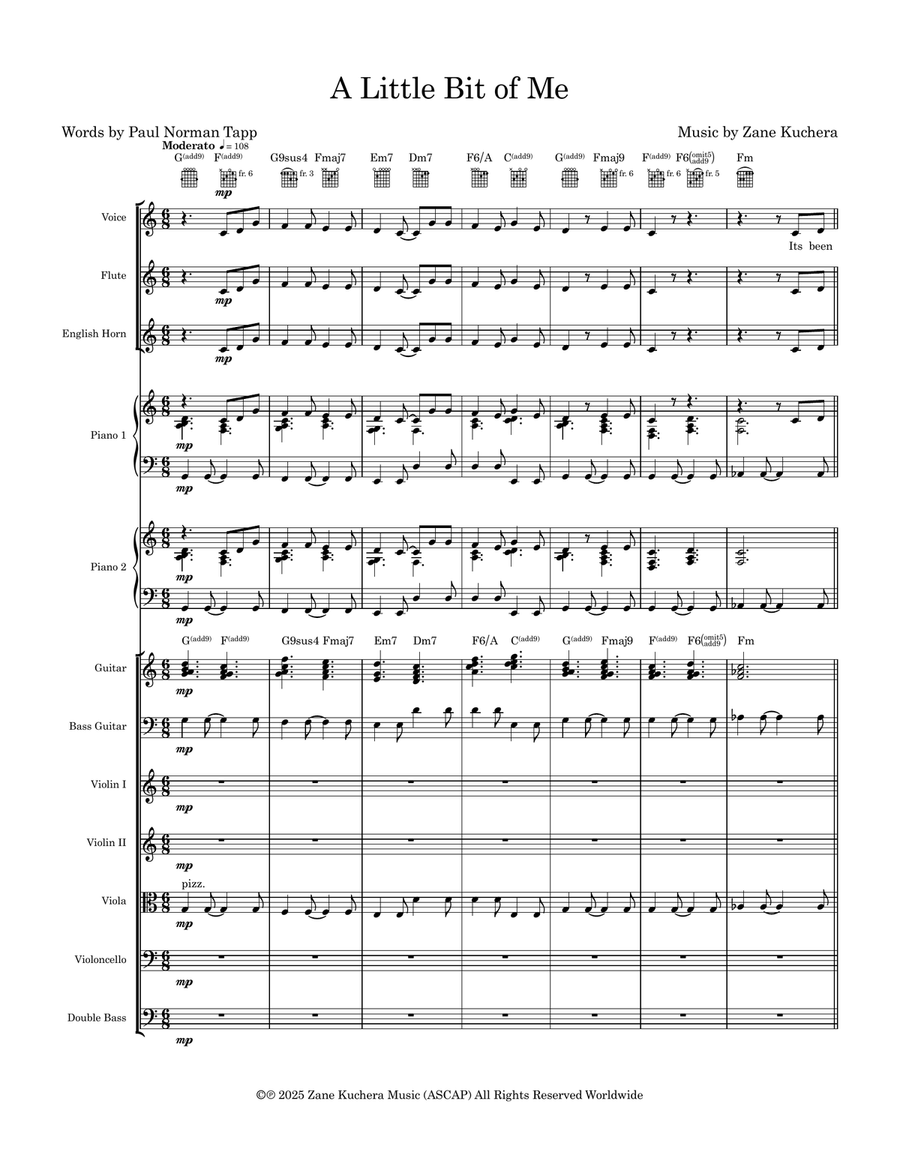 A Little Bit of Me (Orchestra) Full Orchestra scores gallery preview page 1