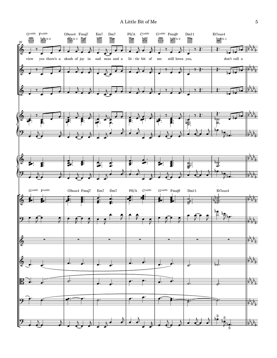 A Little Bit of Me (Orchestra) Full Orchestra scores gallery preview page 5