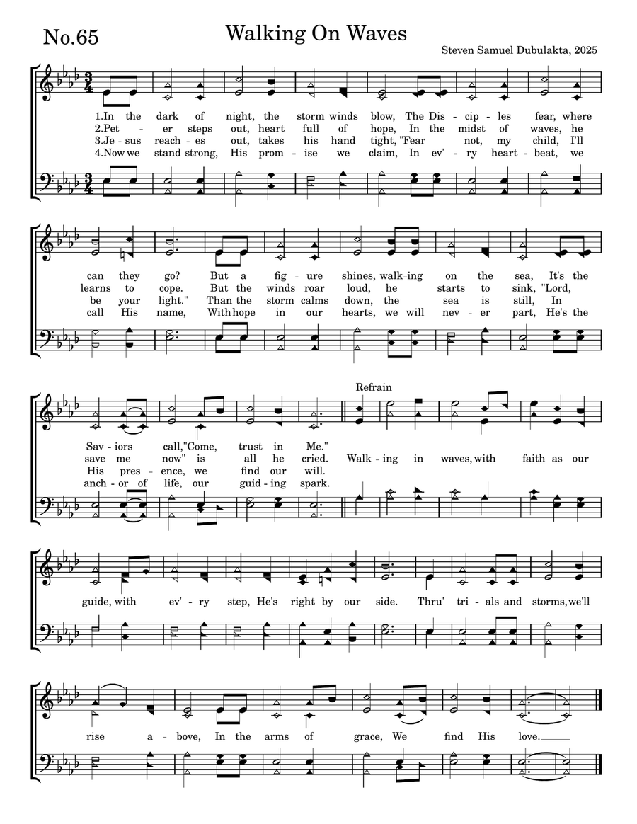 Walking On Waves Walking On Waves 4-Part scores gallery preview page 1