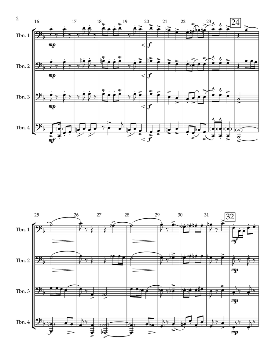 Scherzo - for trombone quartet Brass Quartet scores gallery preview page 3
