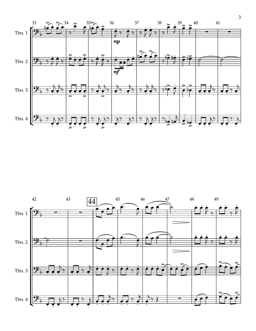 Scherzo - for trombone quartet Brass Quartet scores gallery preview page 4