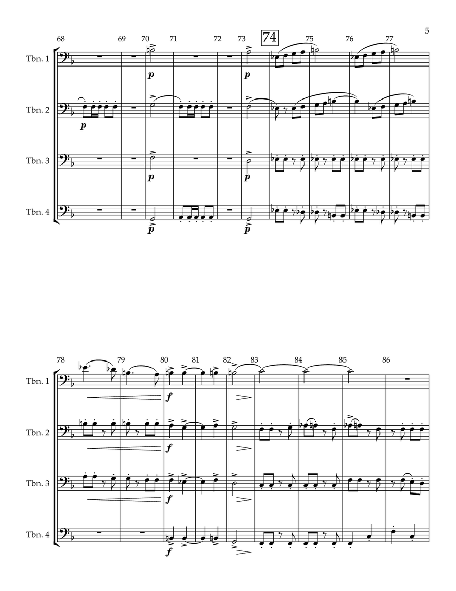 Scherzo - for trombone quartet Brass Quartet scores gallery preview page 6