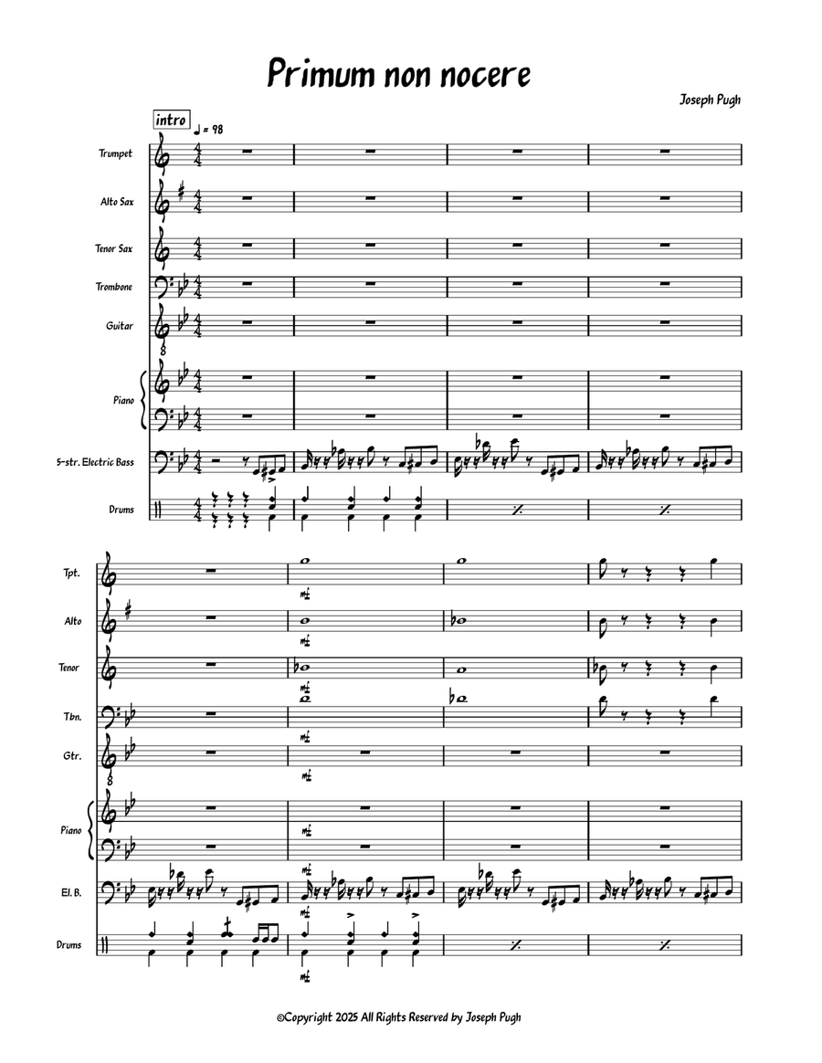 Primum non nocere Primum non nocere Jazz Ensemble scores gallery preview page 1