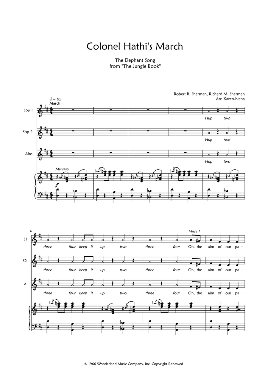 Colonel Hathi's March (The Elephant Song) SA scores gallery preview page 1