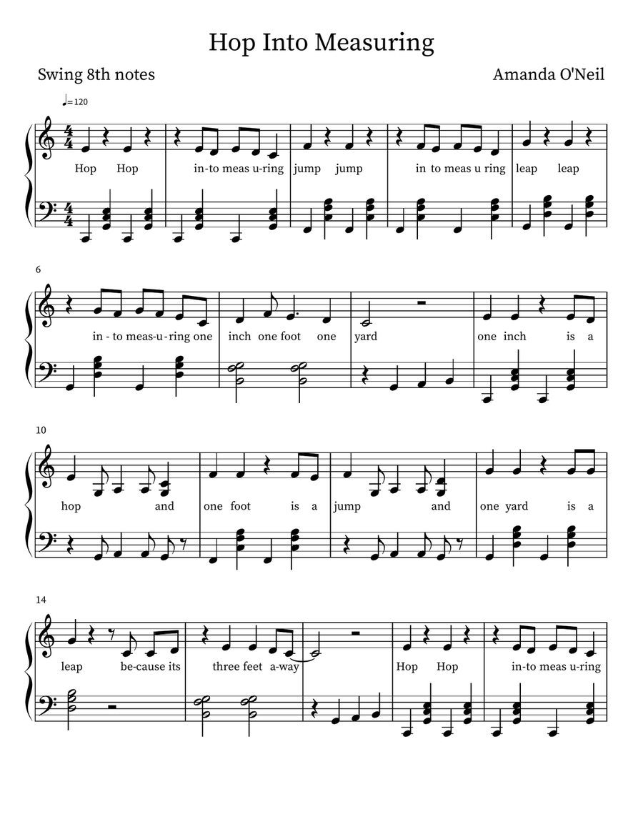 Hop Into Measuring Hop Into Measuring Piano, Vocal scores gallery preview page 1
