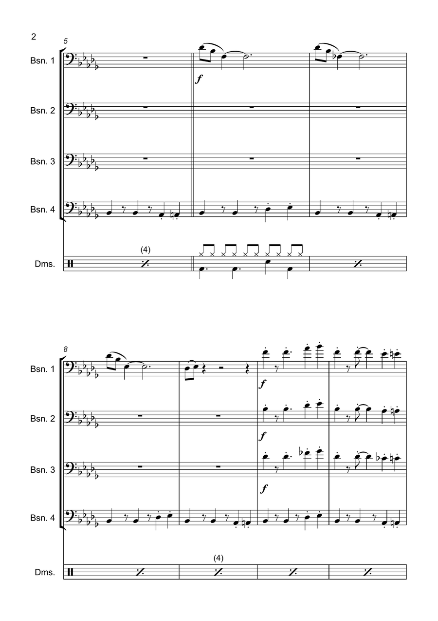 Mission: Impossible Theme Bassoon Quartet scores gallery preview page 5