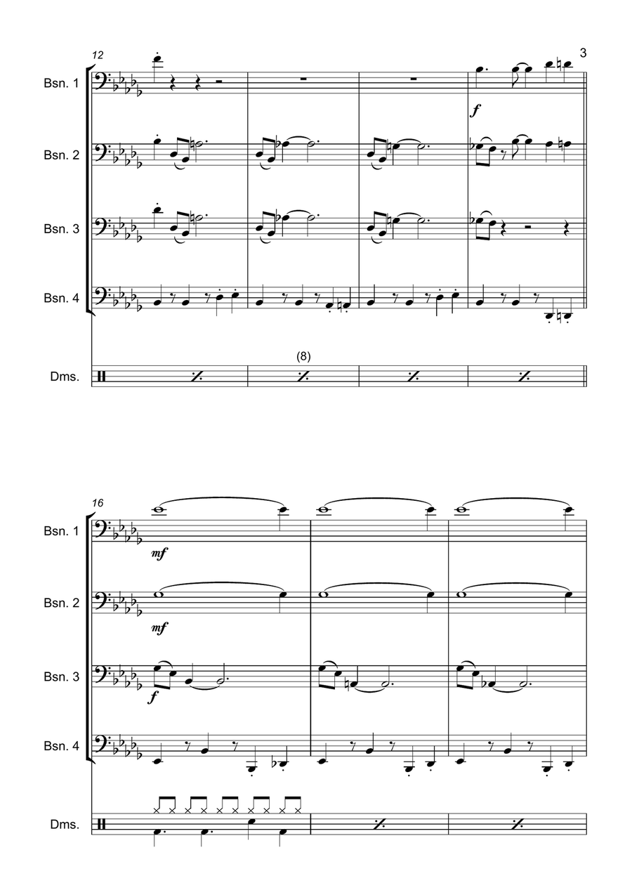 Mission: Impossible Theme Bassoon Quartet scores gallery preview page 6