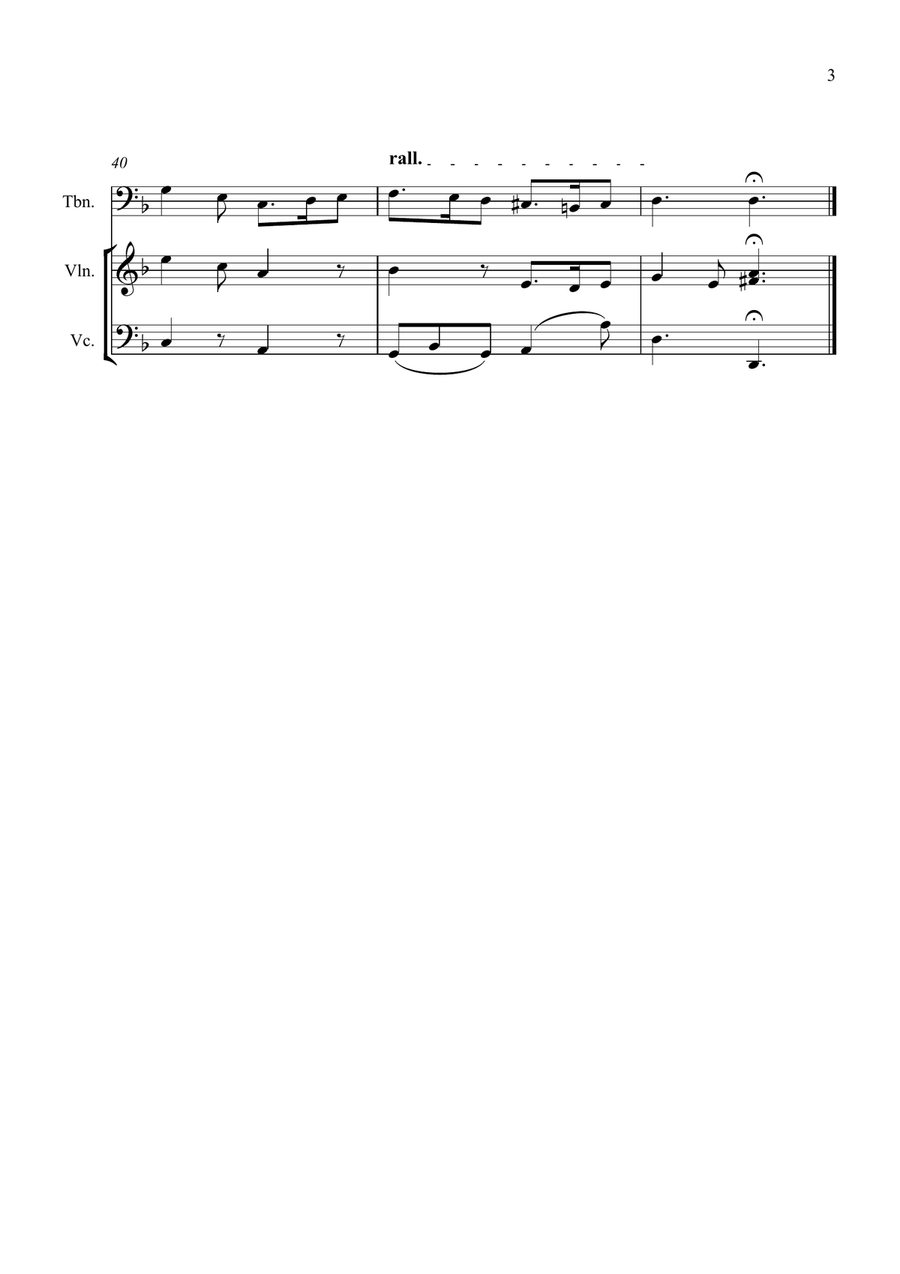 Greensleeves for Trombone, Violin and Cello Trio Trombone Trio scores gallery preview page 3