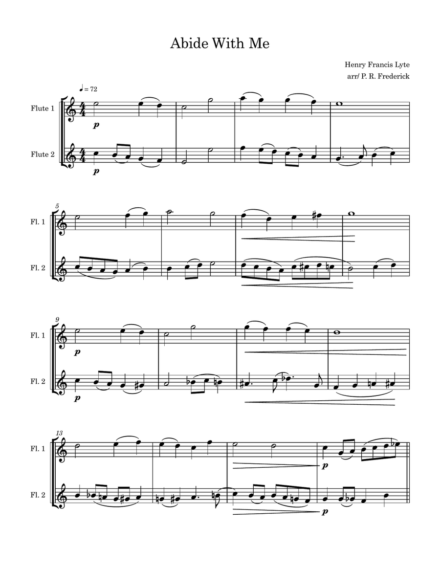 Abide With Me Flute Duet scores gallery preview page 1