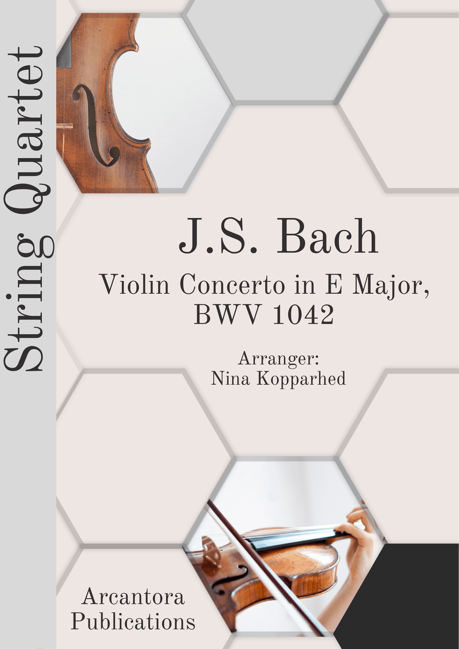 Bach: Violin Concerto in E Major, BWV 1042 (complete) arr. String Quartet String Quartet scores gallery preview page 1