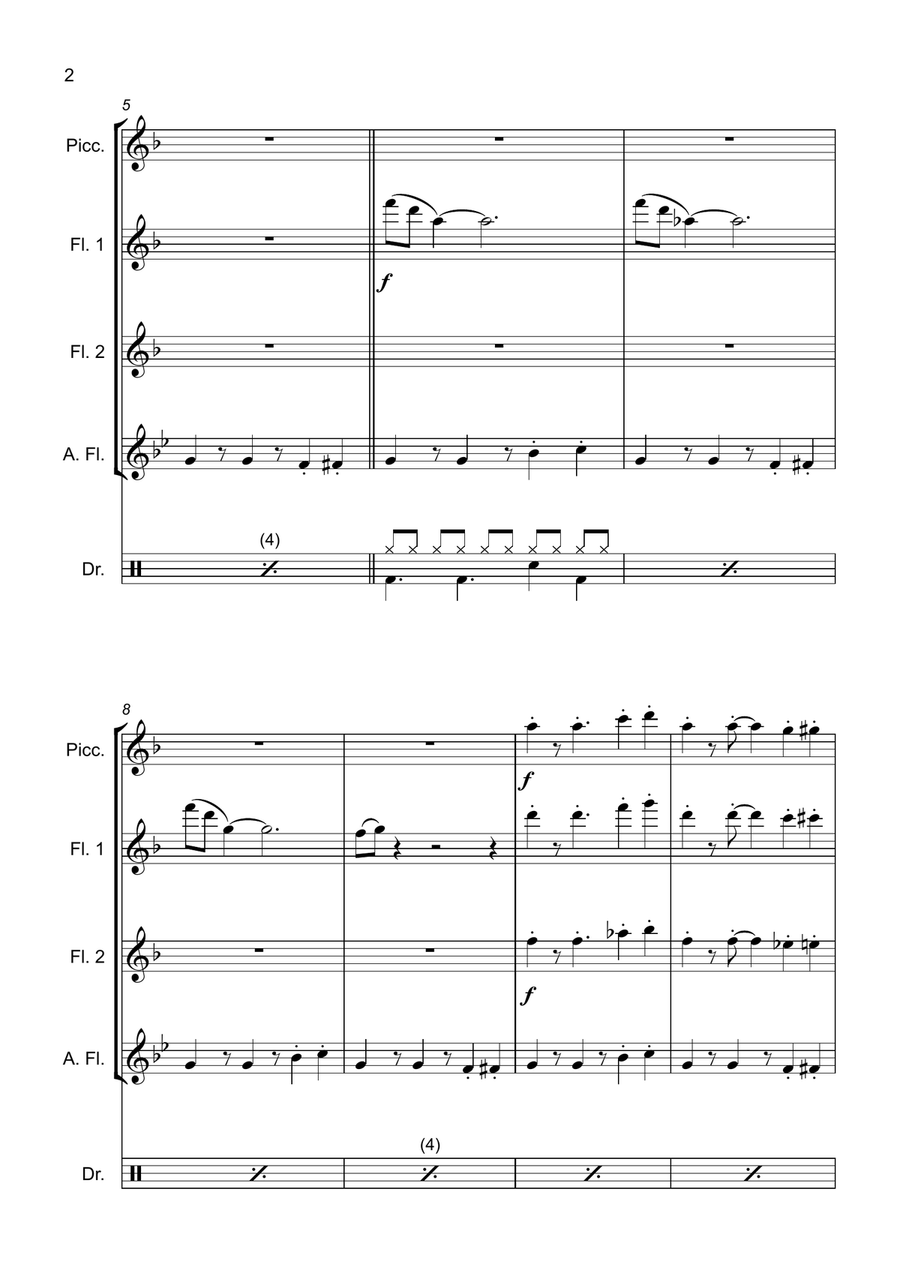Mission: Impossible Theme Flute Quartet scores gallery preview page 5