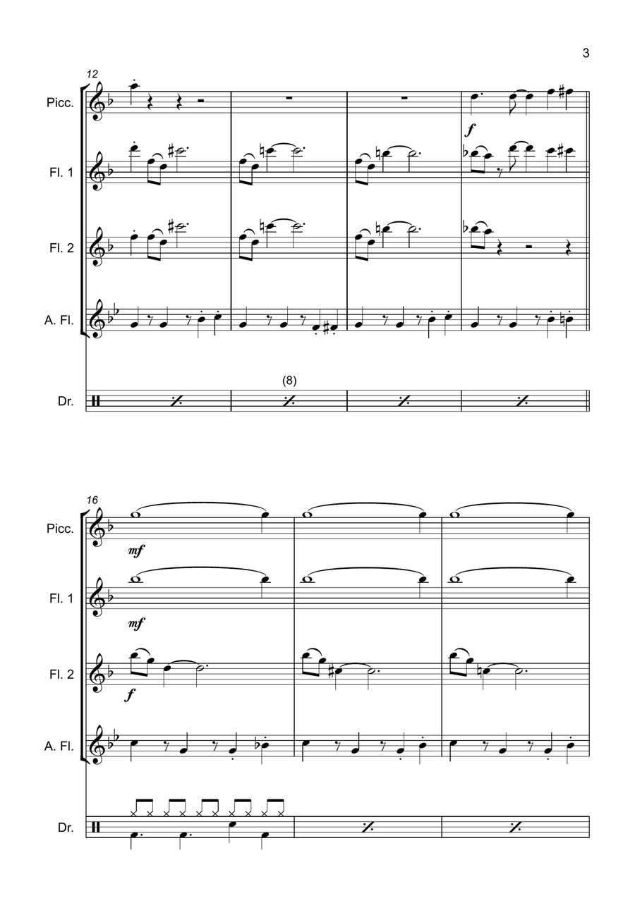 Mission: Impossible Theme Flute Quartet scores gallery preview page 6