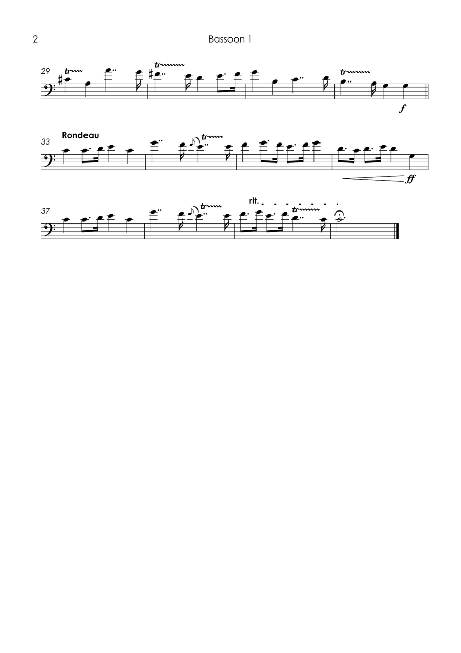 Prelude (Rondeau) from Te Deum - bassoon quartet Bassoon Quartet scores gallery preview page 4