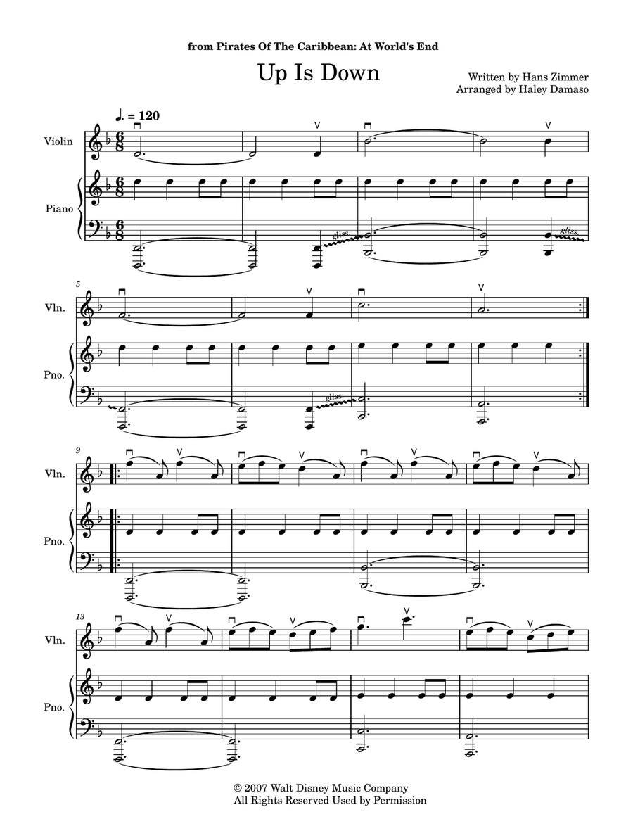 Up Is Down Up Is Down Violin Solo scores gallery preview page 1