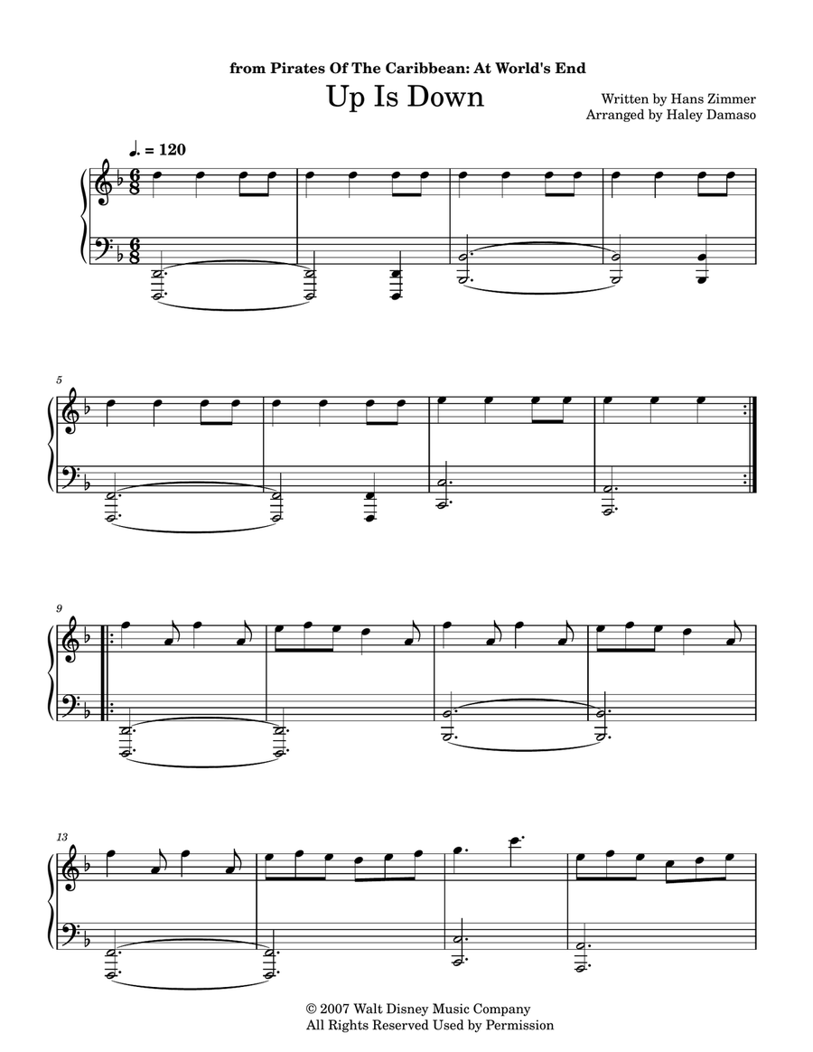 Up Is Down Up Is Down Piano Solo scores gallery preview page 1