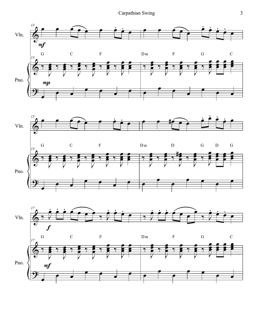 Carpathian Swing - Violin Solo Violin Solo scores gallery preview page 6