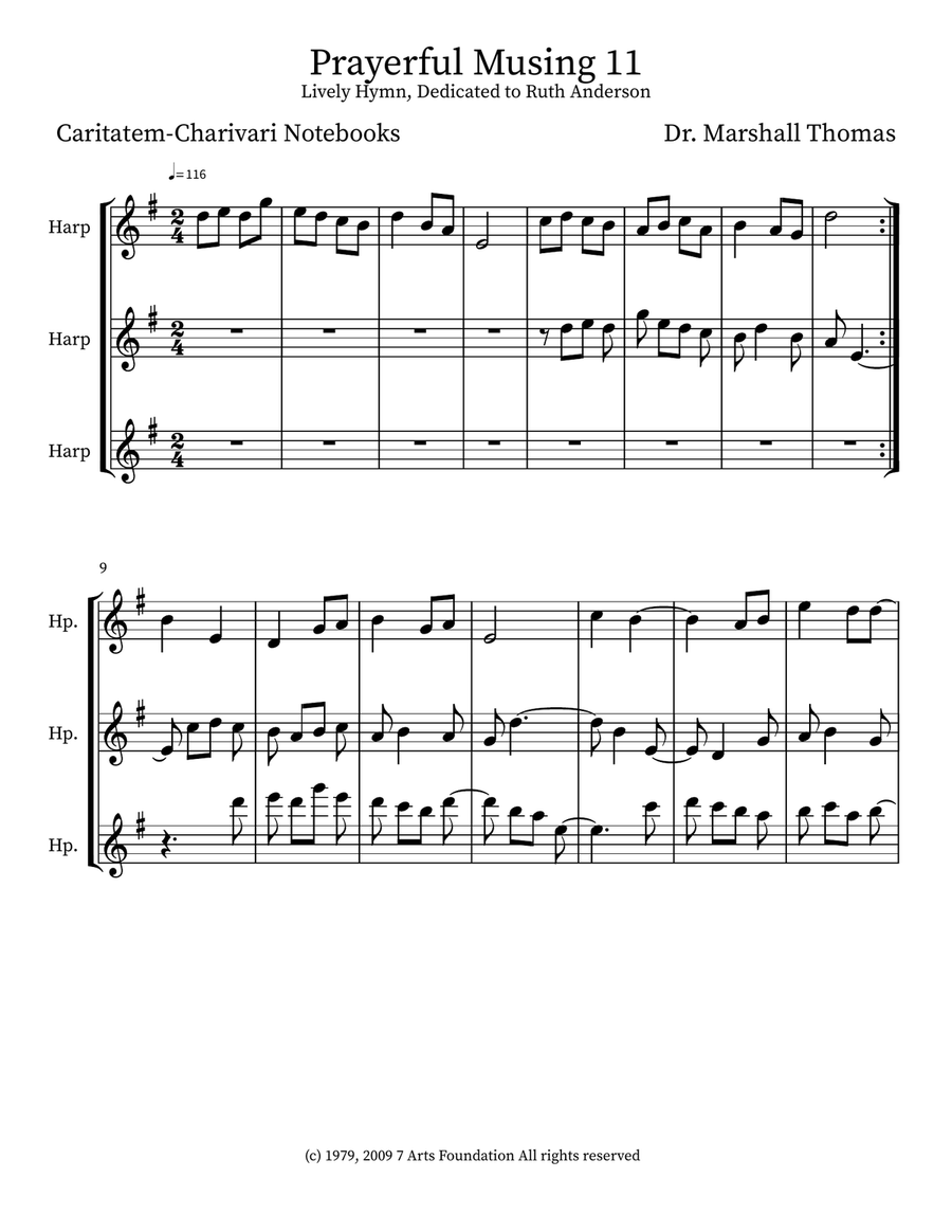Prayerful Musing 11 Prayerful Musing 11 Small Ensemble scores gallery preview page 1