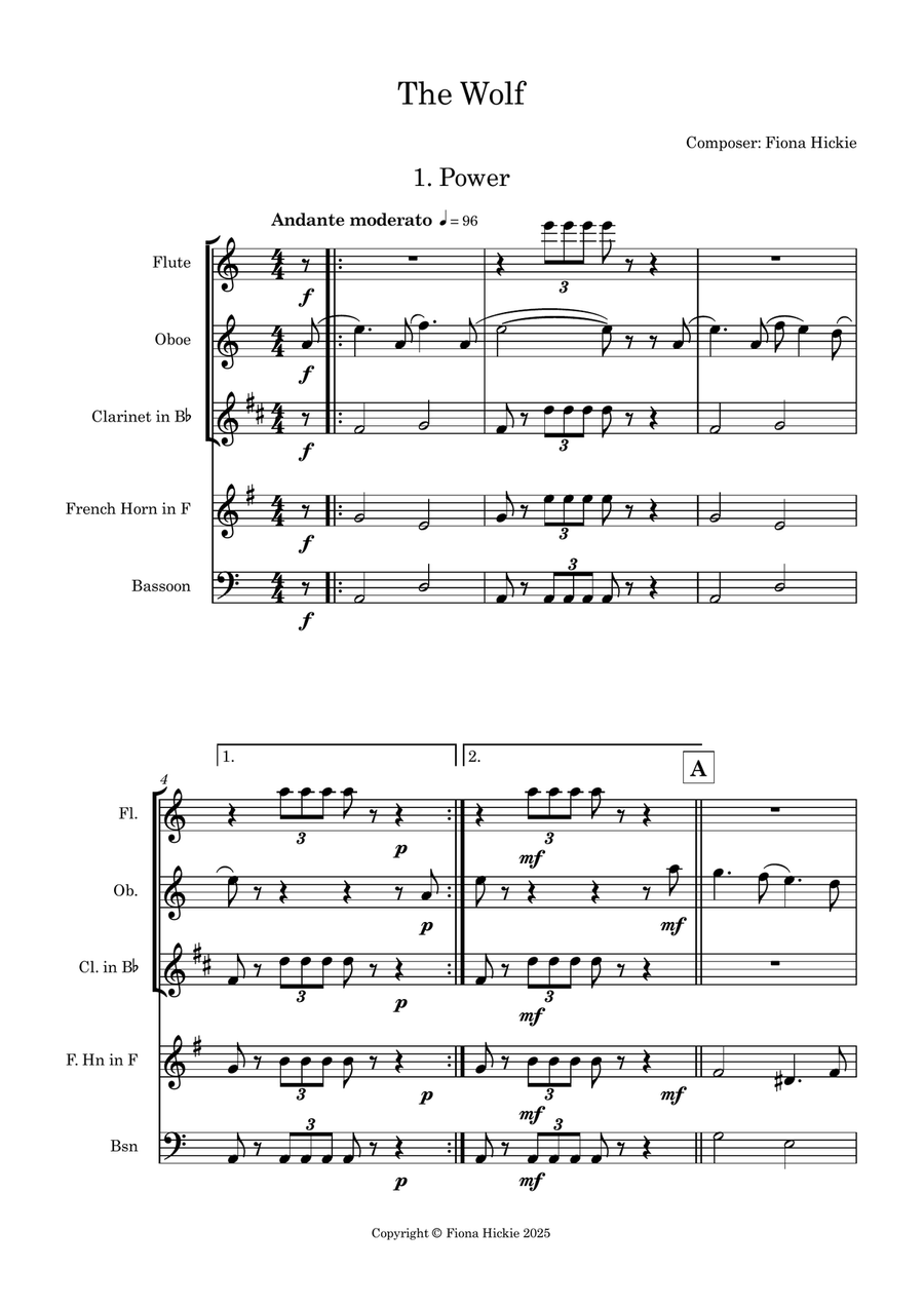 The Wolf The Wolf Woodwind Quintet scores gallery preview page 2