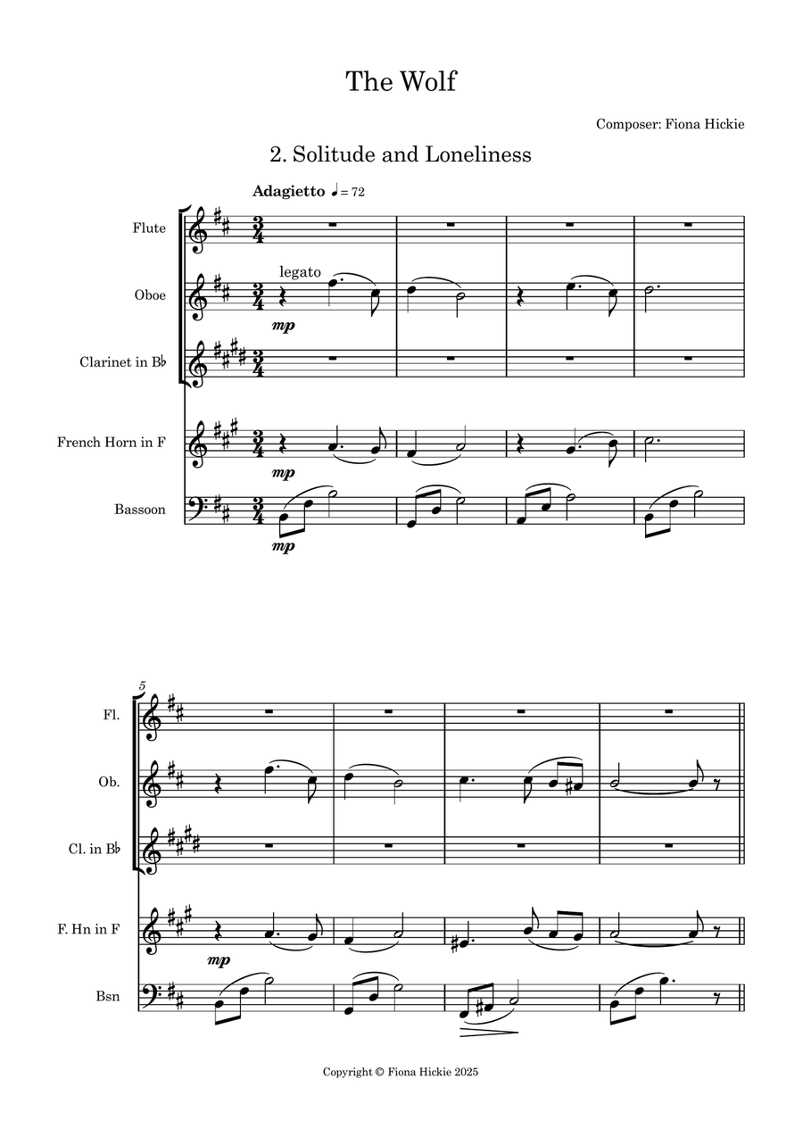 The Wolf The Wolf Woodwind Quintet scores gallery preview page 6