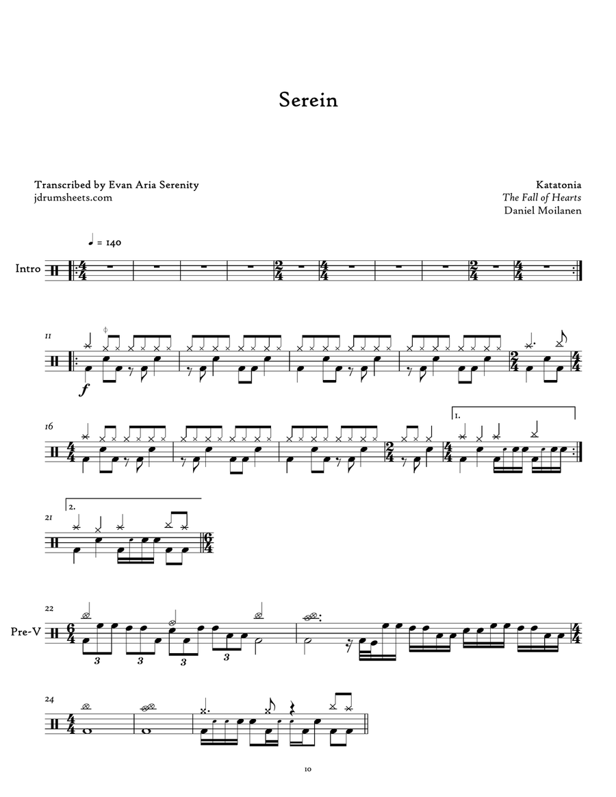 Serein Serein Drum Set scores gallery preview page 1