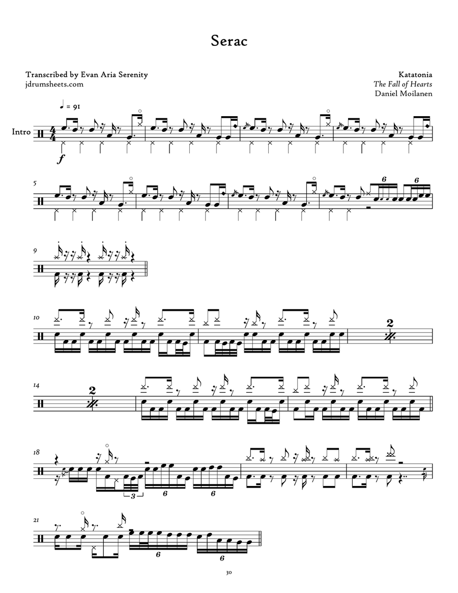 Serac Serac Drum Set scores gallery preview page 1