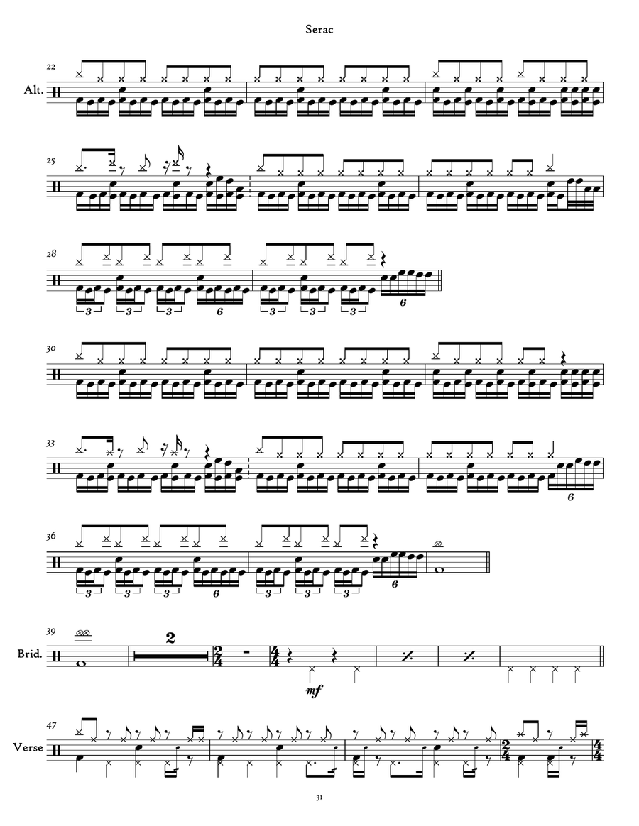 Serac Serac Drum Set scores gallery preview page 2