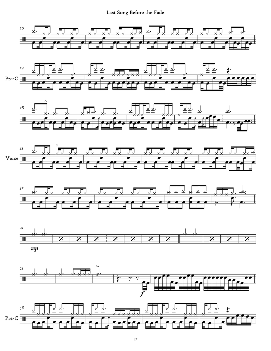 Last Song Before The Fade Drum Set scores gallery preview page 2