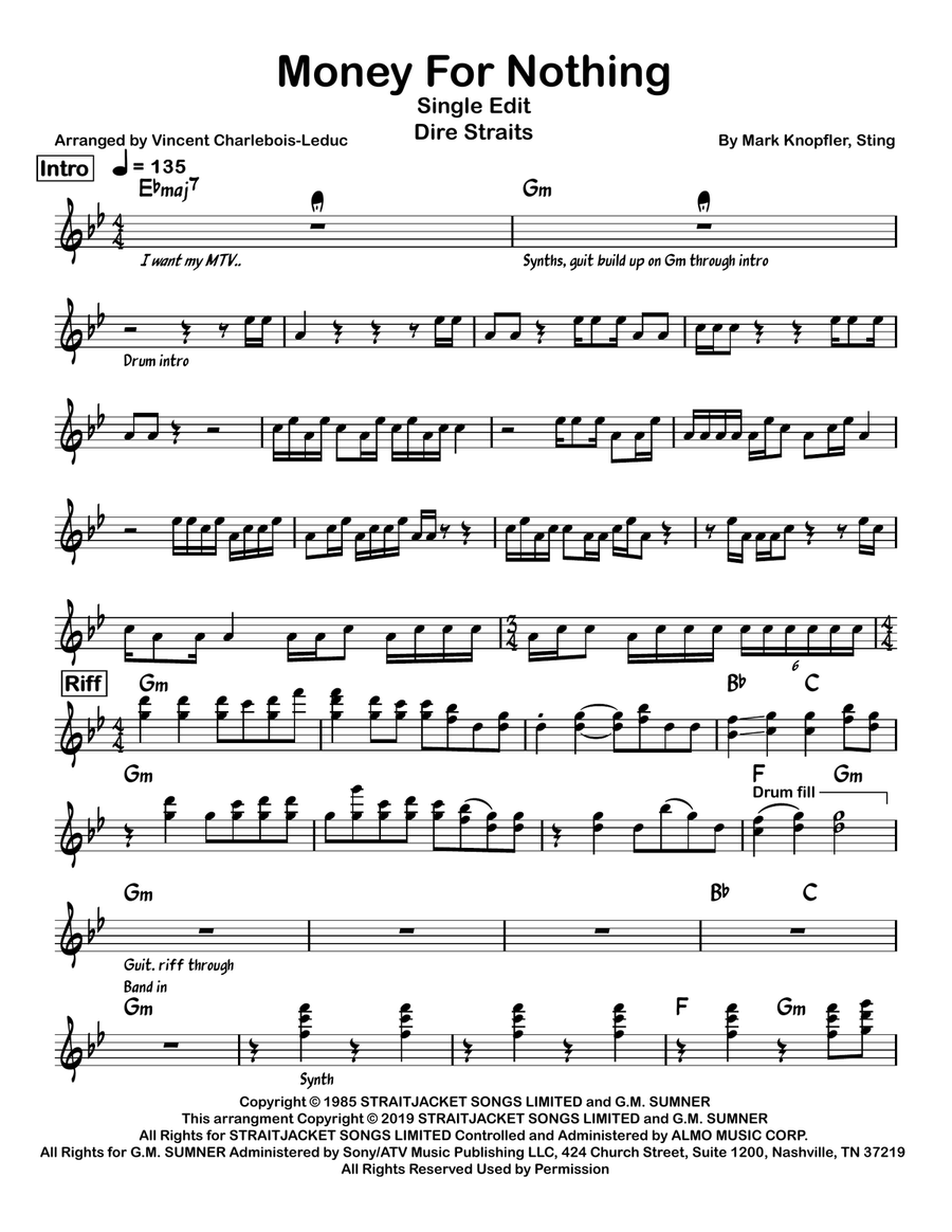 Money For Nothing Money For Nothing Piano scores gallery preview page 1