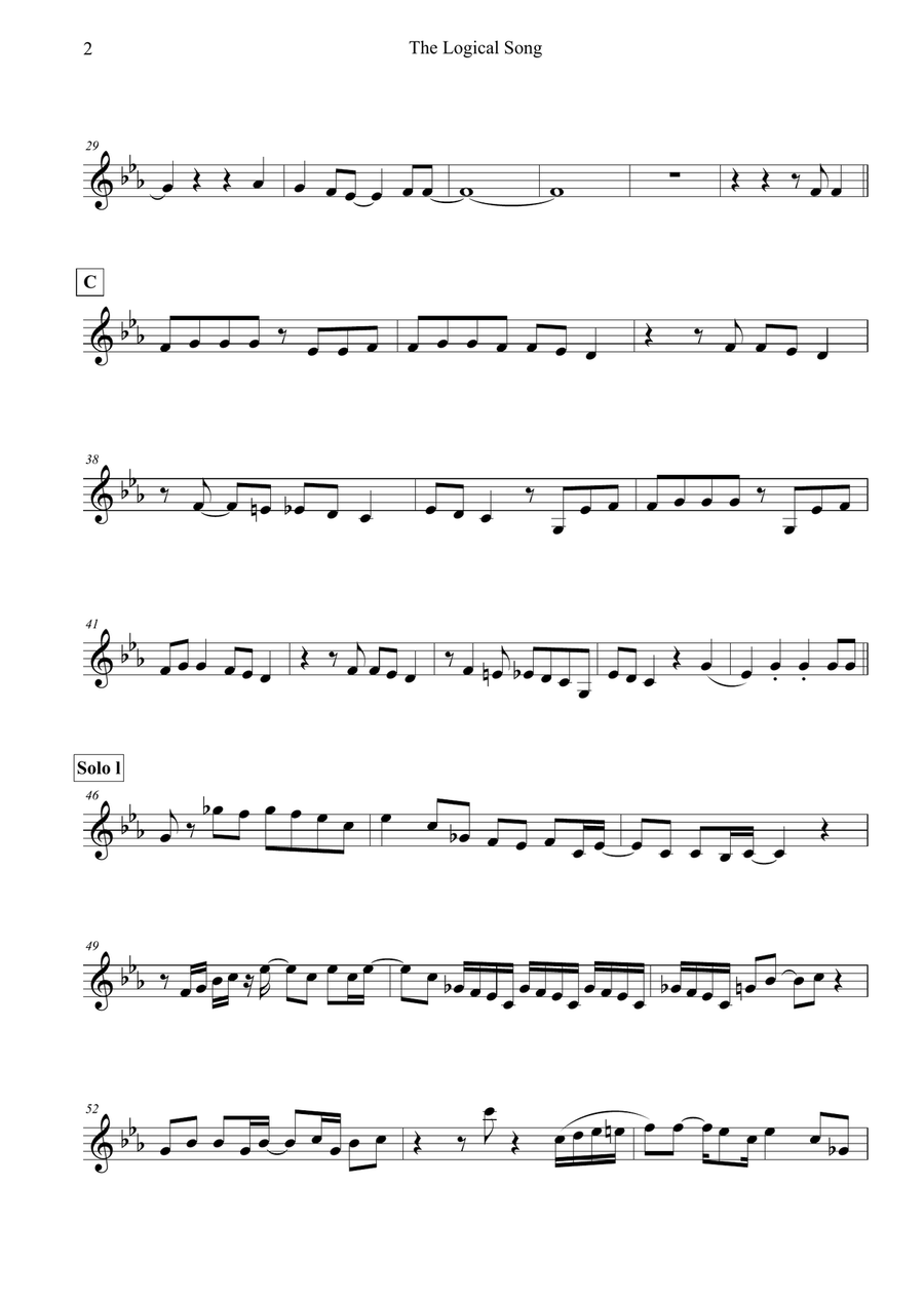 The Logical Song Violin Solo scores gallery preview page 2