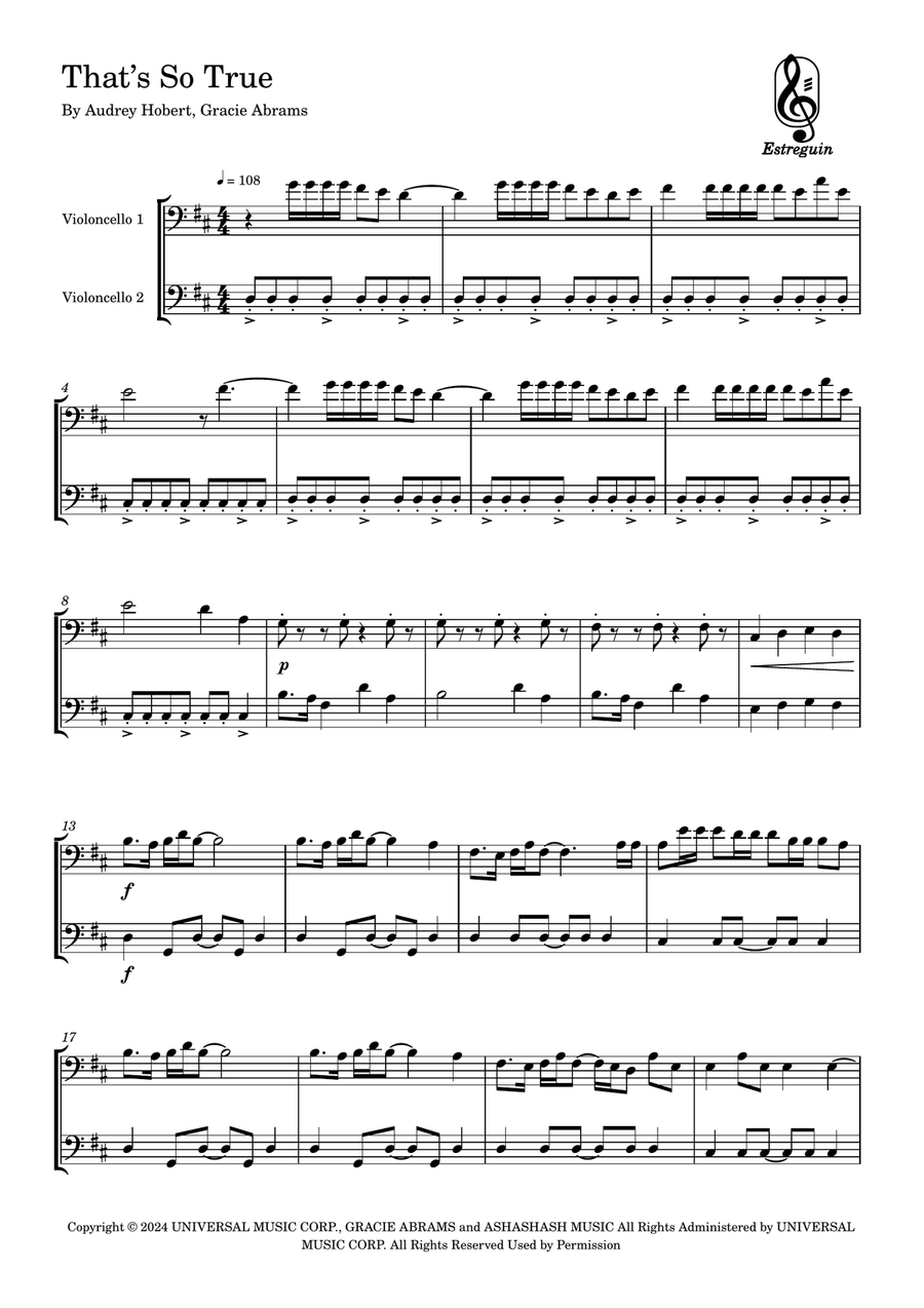 That's So True String Duet scores gallery preview page 1