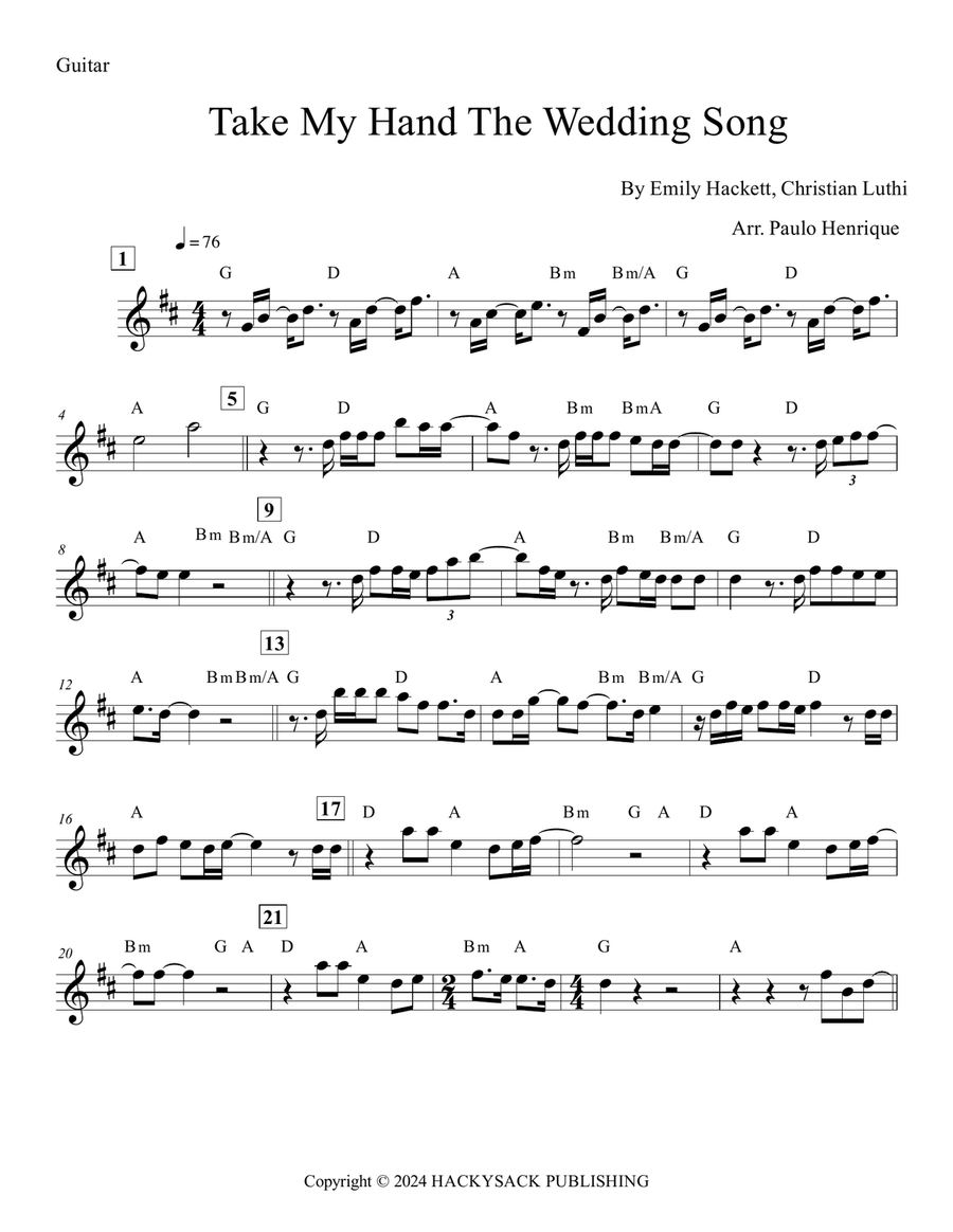 Take My Hand The Wedding Song Chamber Music scores gallery preview page 2
