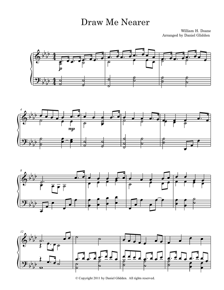 Draw Me Nearer Draw Me Nearer Piano Solo scores gallery preview page 1