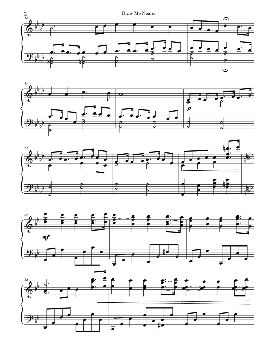 Draw Me Nearer Draw Me Nearer Piano Solo scores gallery preview page 2
