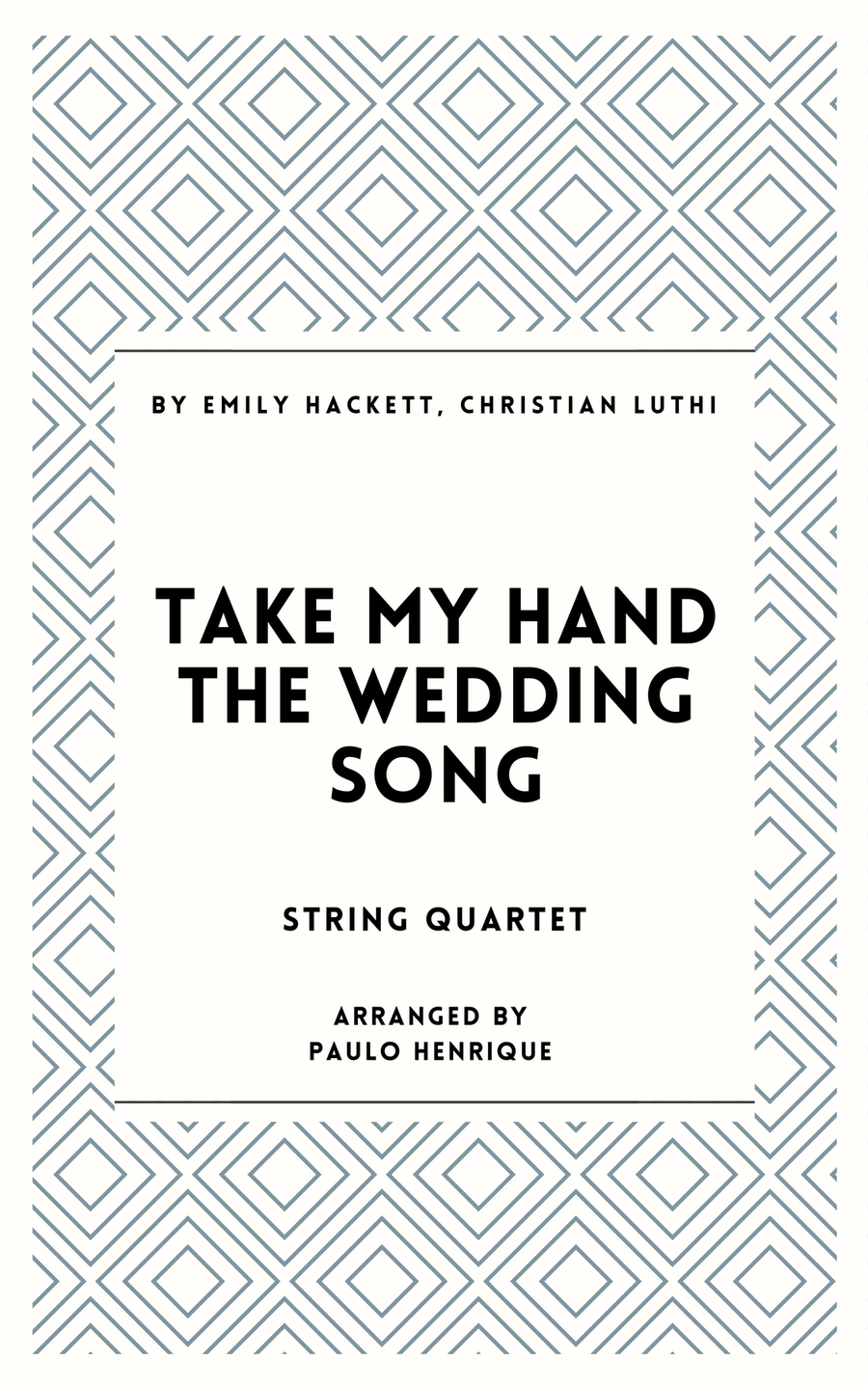 Take My Hand The Wedding Song String Quartet scores gallery preview page 1
