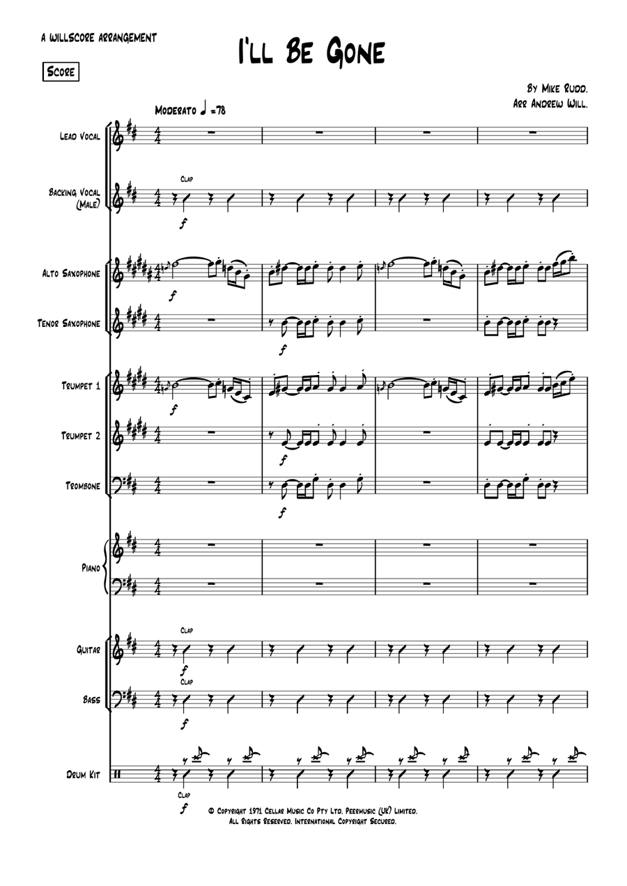 I'll Be Gone I'll Be Gone Jazz Ensemble scores gallery preview page 1